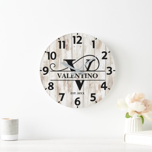 Rustic Boerderij Life Monogram Grote Klok (Huis)