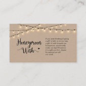 Rustic Boerderij String Lights, Kraft, Honeymoon W Informatiekaartje (Voorkant)