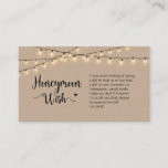 Rustic Boerderij String Lights, Kraft, Honeymoon W Informatiekaartje<br><div class="desc">Dit is het Moderne Rustic Boerderij,  String Lights,  Brown Kraft design,  White script minimalism,  typeface font,  Wedding Enclosure Card. U kunt de doopvontkleuren veranderen,  en uw trouwdetails in de passende doopvont/het schrijven toevoegen. #TeeshaDerrick</div>