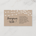 Rustic Boerderij String Lights, Kraft, Honeymoon W Informatiekaartje<br><div class="desc">Dit is het Moderne Rustic Boerderij,  String Lights,  Brown Kraft design,  White script minimalism,  typeface font,  Wedding Enclosure Card. U kunt de doopvontkleuren veranderen,  en uw trouwdetails in de passende doopvont/het schrijven toevoegen. #TeeshaDerrick</div>