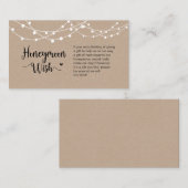 Rustic Boerderij String Lights, Kraft, Honeymoon W Informatiekaartje (Voorkant / Achterkant)