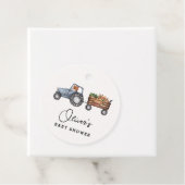 Rustic Boerderij Tractor Teddy Bear Baby shower Bedankjes Labels (In situ)