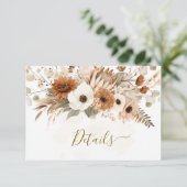 Rustic Bohemian Autumn Floral Wedding | Informatiekaartje (Staand voorkant)