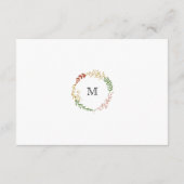 Rustic Bohemian Autumn Floral Wreath Wedding Informatiekaartje (Achterkant)