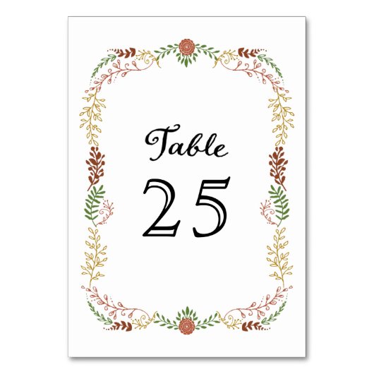 Rustic Bohemian Autumn Floral Wreath Wedding Kaart (Voorkant)