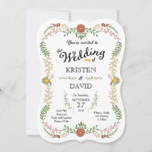 Rustic Bohemian Autumn Floral Wreath Wedding