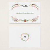 Rustic Bohemian Autumn Floral Wreath Wedding Visitekaartje (Voorkant /achterkant)