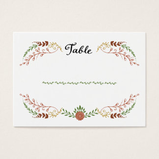 Rustic Bohemian Autumn Floral Wreath Wedding Visitekaartje