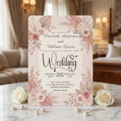 Rustic Bohemian Blush Dusty Rose Wedding Kaart