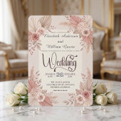Rustic Bohemian Blush Dusty Rose Wedding Kaart