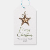 Rustic Bohemian Botanical Christmas Gift Tag Cadeaulabel (Achterkant)