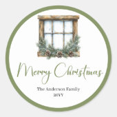 Rustic Bohemian Botanical Holiday Gift Stickers (Voorkant)