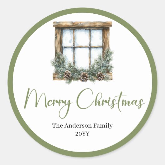 Rustic Bohemian Botanical Holiday Gift Stickers (Voorkant)