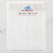 Rustic Bohemian Crystal Pareltjes & Arrow Waterver Briefhoofd (Voorkant / Achterkant)