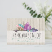 Rustic Bohemian Crystals & Arrow Waterverf Wood Aankondiging (Staand voorkant)