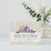 Rustic Bohemian Crystals & Arrow Waterverf Wood Briefkaart (Staand voorkant)