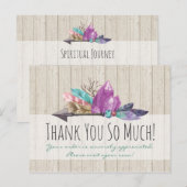 Rustic Bohemian Crystals & Arrow Waterverf Wood Briefkaart (Voorkant / Achterkant)