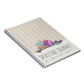Rustic Bohemian Crystals & Arrow Waterverf Wood Notitieboek (Rechterzijde)