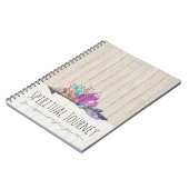 Rustic Bohemian Crystals & Arrow Waterverf Wood Notitieboek (Linkerzijde)