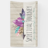 Rustic Bohemian Crystals & Arrow Waterverf Wood Spandoek (Verticaal)