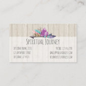 Rustic Bohemian Crystals & Arrow Waterverf Wood Visitekaartje (Achterkant)