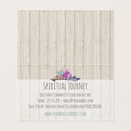 Rustic Bohemian Crystals & Arrow Wood Dank u Kaart (Binnenkant ongevouwen)