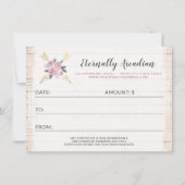 Rustic Bohemian Floral Arrow Cadeaubon Kaart (Achterkant)