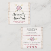 Rustic Bohemian Floral Arrows Boho Social Media Vierkante Visitekaartje (Voorkant / Achterkant)