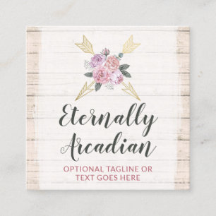Rustic Bohemian Floral Arrows Boho Social Media Vierkante Visitekaartje
