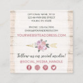 Rustic Bohemian Floral Arrows Boho Social Media Vierkante Visitekaartje (Achterkant)