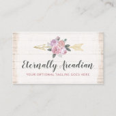 Rustic Bohemian Floral Arrows Boho Social Media Visitekaartje (Voorkant)