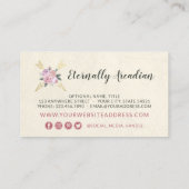 Rustic Bohemian Floral Arrows Gold Boho Social Visitekaartje (Achterkant)