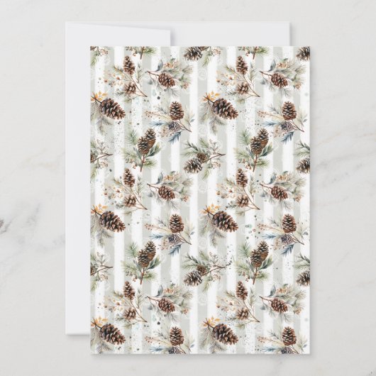 Rustic Bohemian Pine Wreath Holiday Dinner Card Kaart (Achterkant)