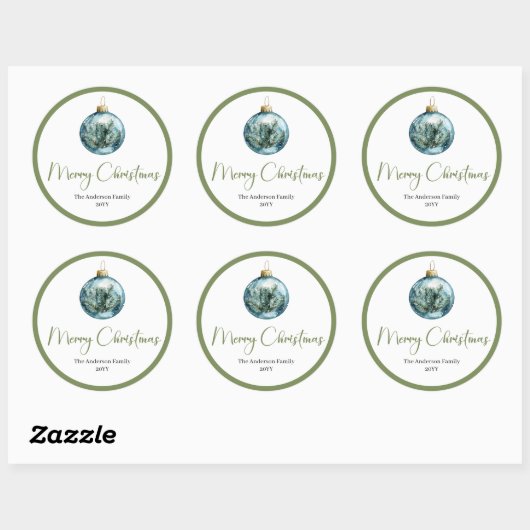 Rustic Bohemian Simple Christmas Round Gift Labels (Vel)
