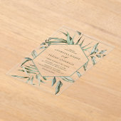 Rustic Bohemian Waterverf Greenery Autumn Wedding Acryl Uitnodigingen (Laagn)