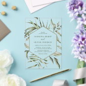 Rustic Bohemian Waterverf Greenery Autumn Wedding Acryl Uitnodigingen (Insitu (Huwelijk))