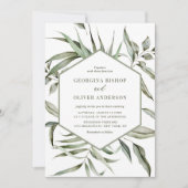 Rustic Bohemian Waterverf Greenery Autumn Wedding Kaart (Voorkant)