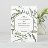 Rustic Bohemian Waterverf Greenery Autumn Wedding Kaart (Staand voorkant)