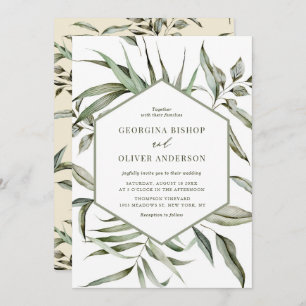 Rustic Bohemian Waterverf Greenery Autumn Wedding Kaart