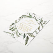 Rustic Bohemian Waterverf Greenery Lijst Wedding Folie Uitnodiging (Gedraaid)