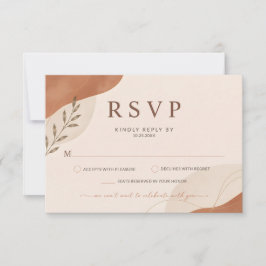 Rustic Boho Aards Terracotta Huwelijks RSVP Kaartje