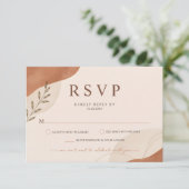 Rustic Boho Aards Terracotta Huwelijks RSVP Kaartje (Staand voorkant)