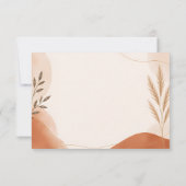 Rustic Boho Aards Terracotta Huwelijks RSVP Kaartje (Achterkant)