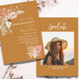 Rustic Boho Afstuderen Photo Party nodigt uit Kaart