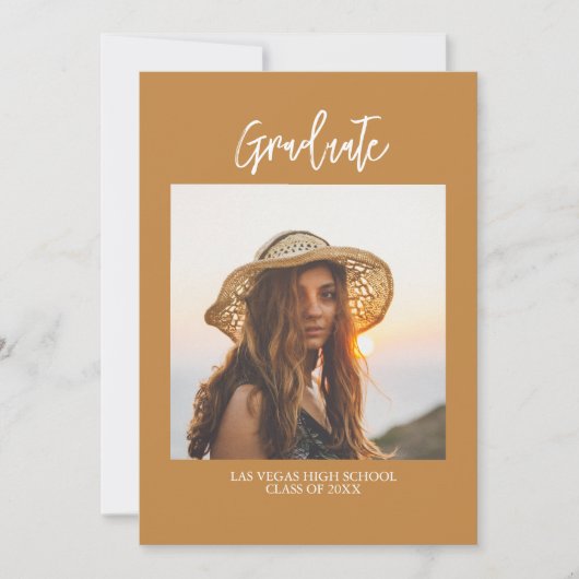 Rustic Boho Afstuderen Photo Party nodigt uit Kaart (Voorkant)
