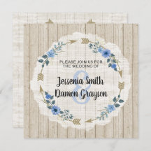 Rustic Boho Arrows & Floral Wedding Invitation