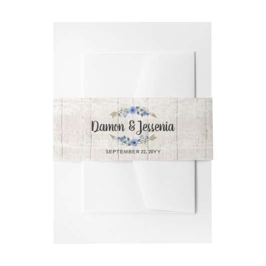 Rustic Boho Arrows & Floral Wedding Invitation Uitnodigingen Wikkel (Voorkant Voorbeeld)