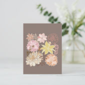 Rustic Boho Asphalt Floral Pattern  Briefkaart (Staand voorkant)