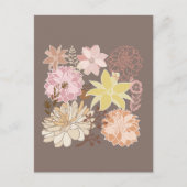 Rustic Boho Asphalt Floral Pattern  Briefkaart (Voorkant)