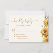 Rustic boho autumn fall floral garden wedding RSVP kaartje (Voorkant)